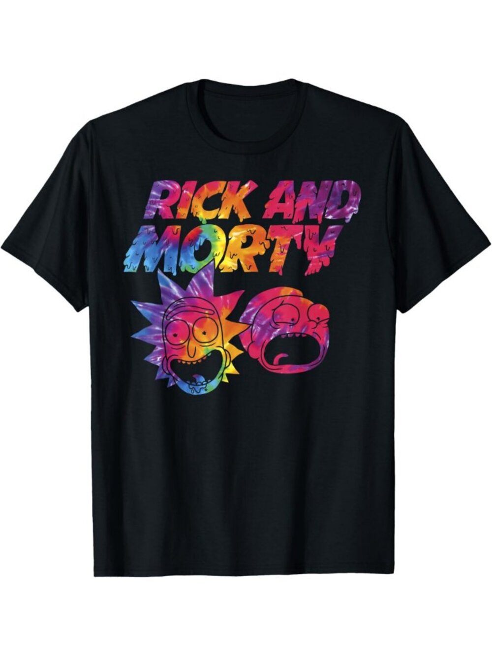 Rick and Morty Tie Dye Drip Graphic Hoodie Tee - Trendy Streetwear Style